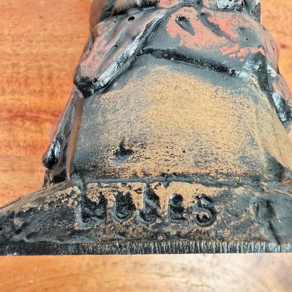 Moses Figurine Ten Commandments Crafted From Coal Metallic Detail Statue - Picture 7 of 8